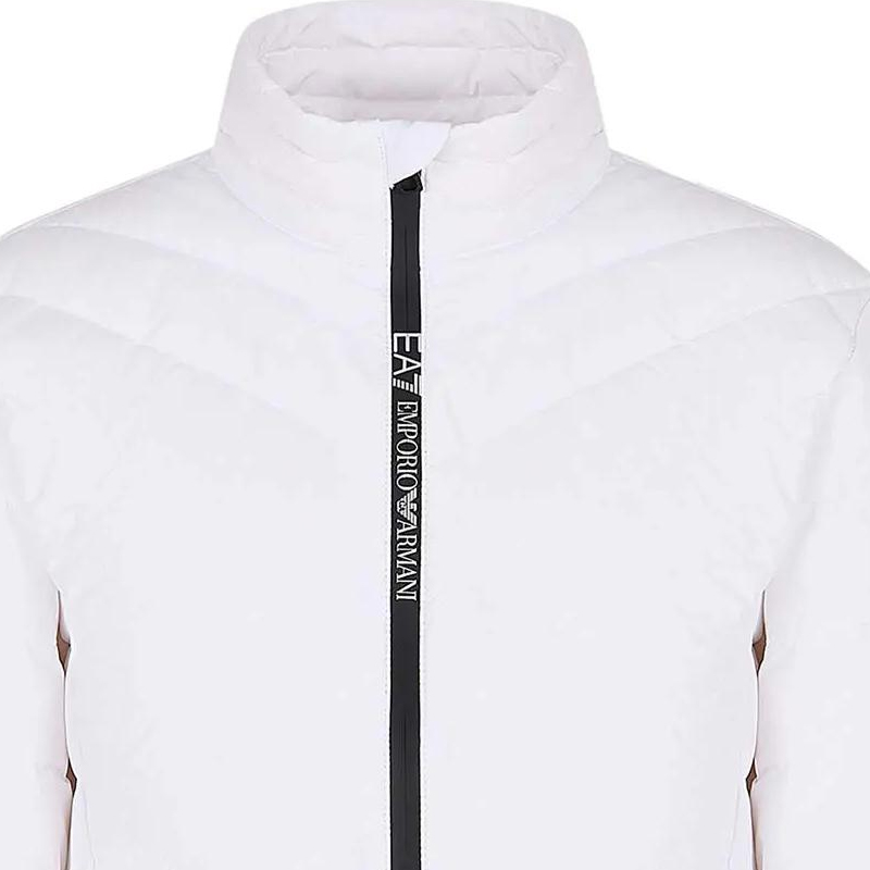 Emporio Armani  White Puffer Jacket with Logo Design and Stand Collar. 8NPB13-PNE1Z-1100 圖 6
