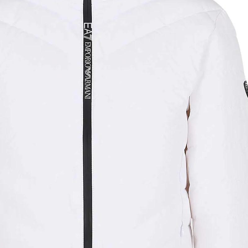 Emporio Armani  White Puffer Jacket with Logo Design and Stand Collar. 8NPB13-PNE1Z-1100 圖 7