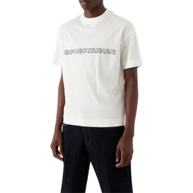 Emporio Armani  White Short-Sleeve T-Shirt with Logo Print. 3R1TBD1-JUVZ1-0101 圖 3