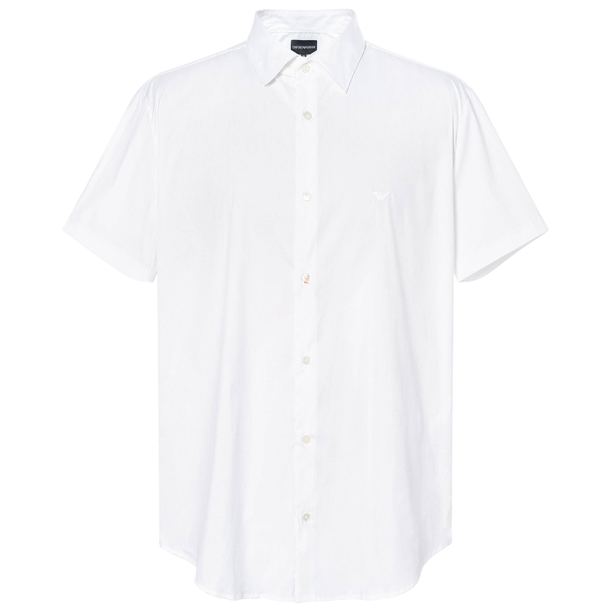 Emporio Armani  White Short Sleeve Solid Button-Up Shirt SS22. 8N1C91-1NI9Z-0100