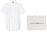 Shop Emporio Armani White Short Sleeve Solid Button-Up Shirt SS22. 8N1C91-1NI9Z-0100