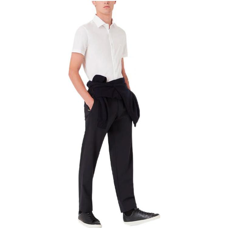 Purchase Emporio Armani  White Short Sleeve Solid Button-Up Shirt SS22. 8N1C91-1NI9Z-0100