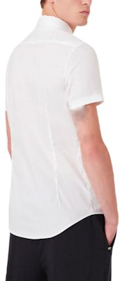 Emporio Armani White Short Sleeve Solid Button-Up Shirt SS22. 8N1C91-1NI9Z-0100 Details for Emporio Armani White Short Sleeve Solid Button-Up Shirt SS22. 8N1C91-1NI9Z-0100