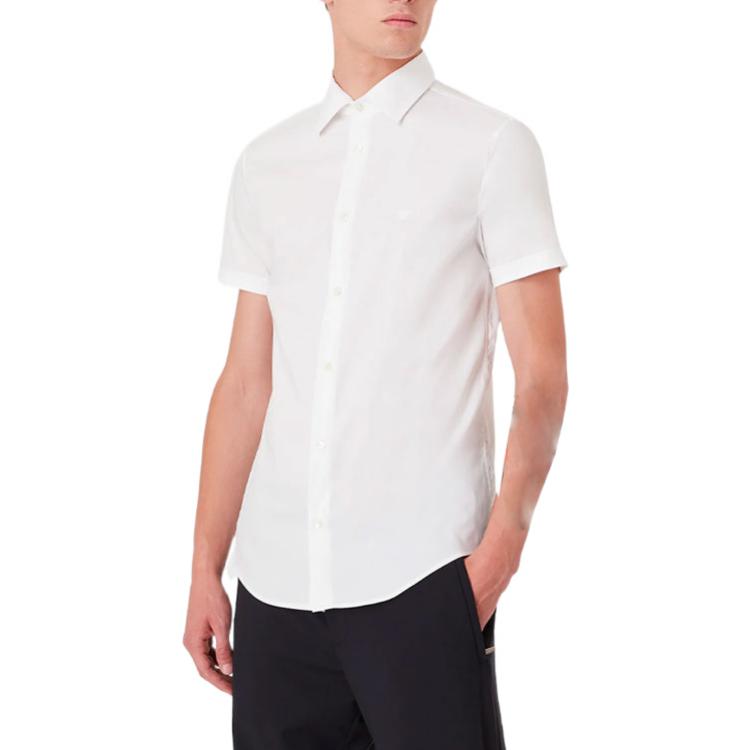 Sizing Emporio Armani  White Short Sleeve Solid Button-Up Shirt SS22. 8N1C91-1NI9Z-0100