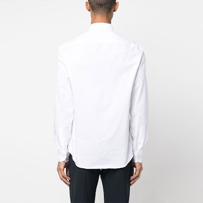 Emporio Armani White Solid Long Sleeve Slim Fit Shirt. H31SM-0C12F-0100 Shop Emporio Armani White Solid Long Sleeve Slim Fit Shirt. H31SM-0C12F-0100