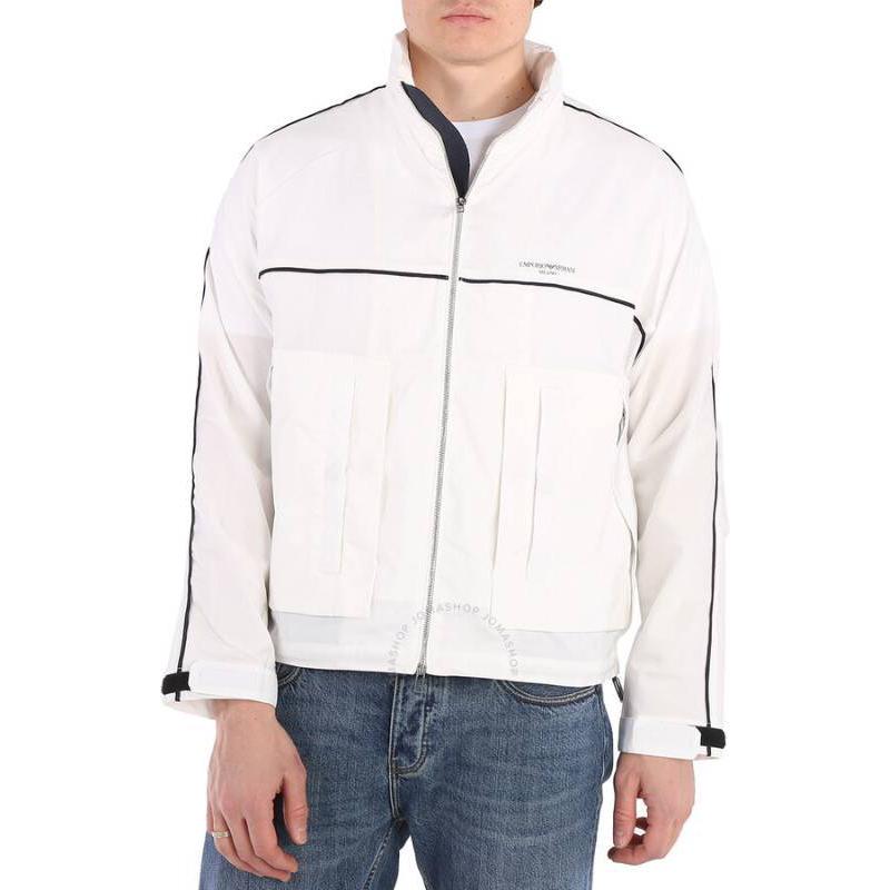 Emporio Armani  White Striped Letter Print Loose-Fit Jacket 3L1BC1-1NDBZ-0101 圖 2