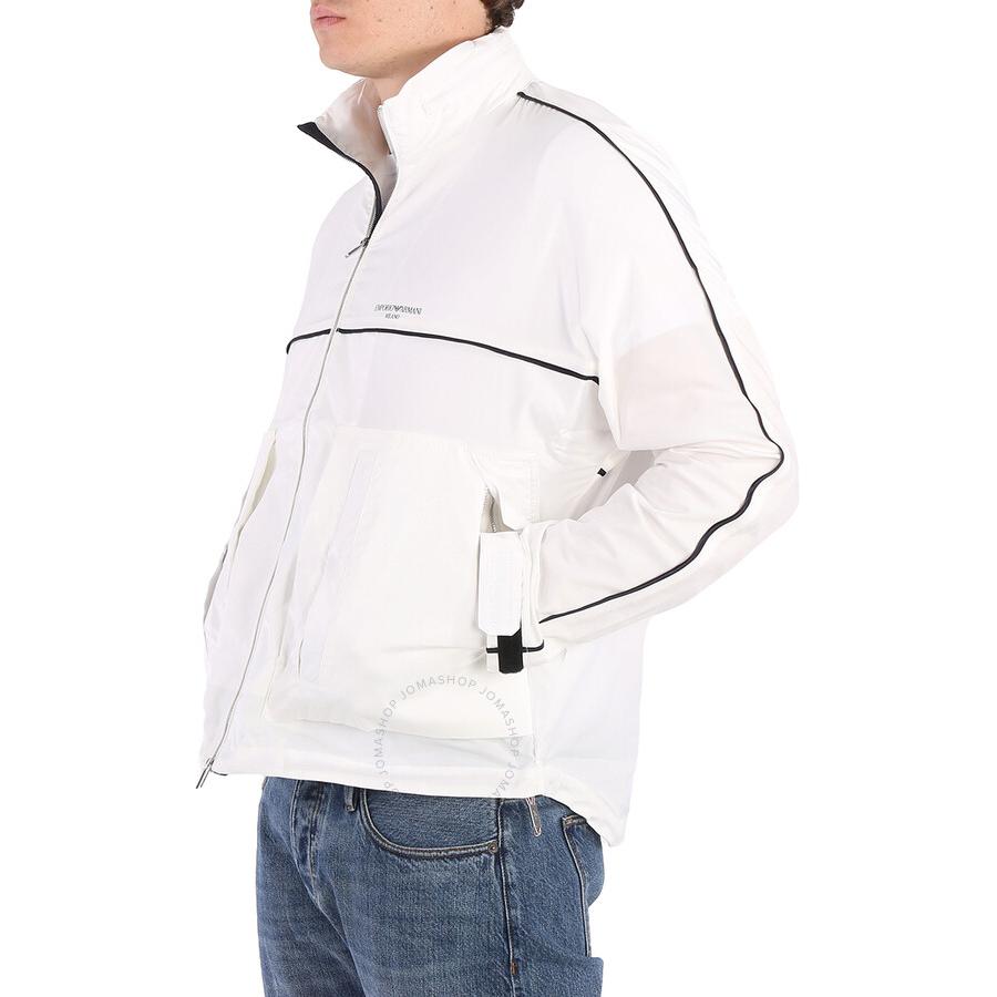 Emporio Armani  White Striped Letter Print Loose-Fit Jacket 3L1BC1-1NDBZ-0101 圖 4