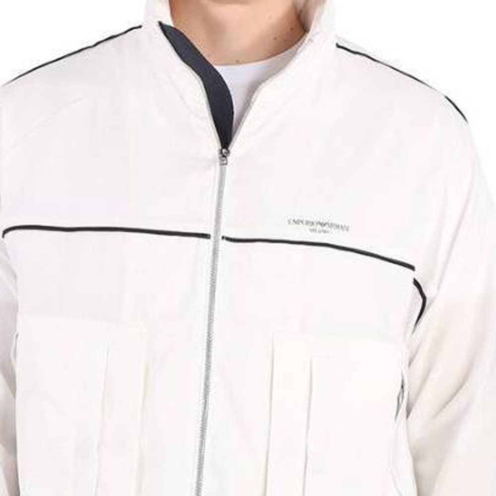 Emporio Armani  White Striped Letter Print Loose-Fit Jacket 3L1BC1-1NDBZ-0101 圖 5