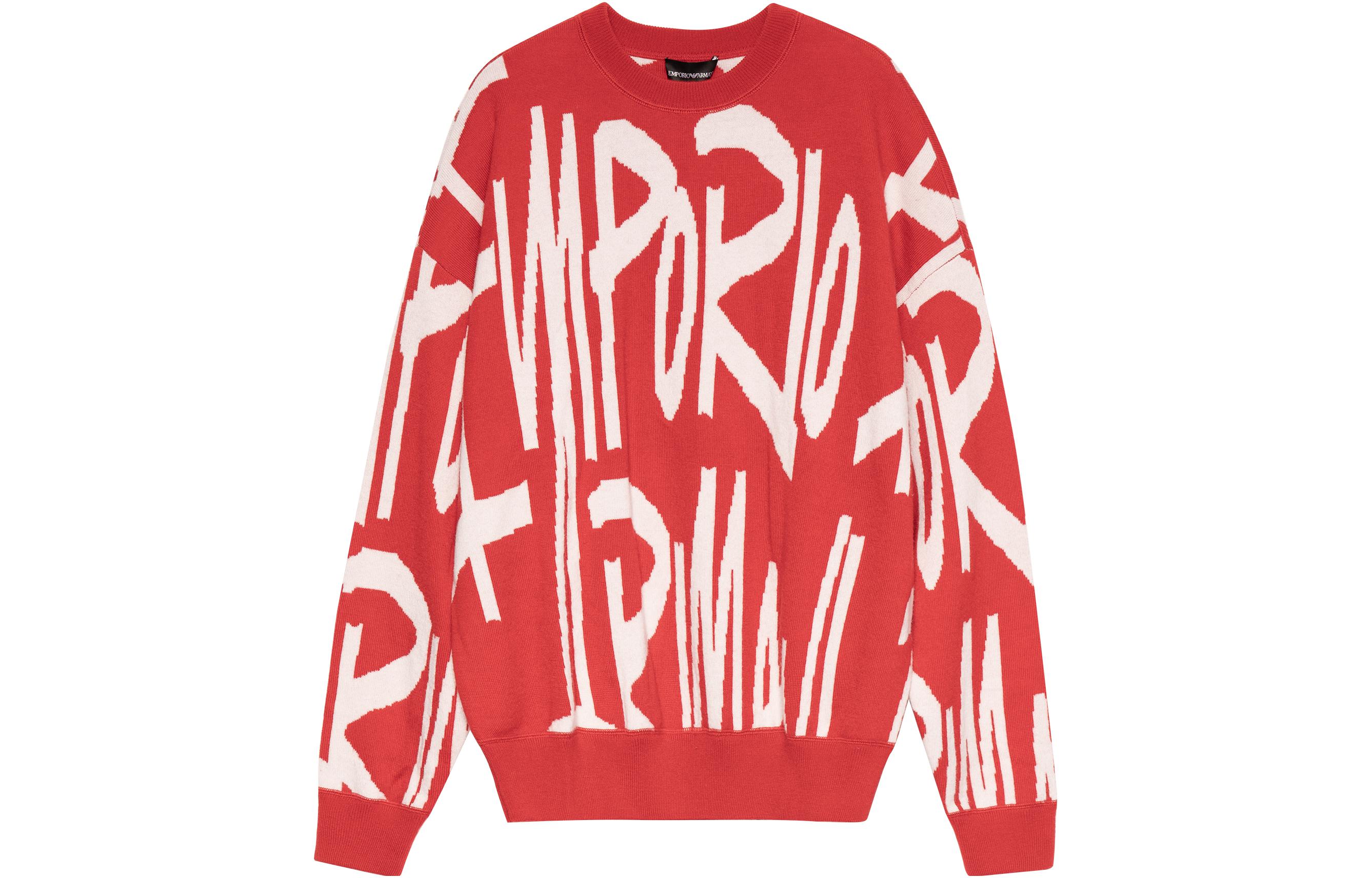 Emporio Armani Abstract Pattern Wool Knit Sweater  Red 6K1MUA1MXZZ-F159 圖 2