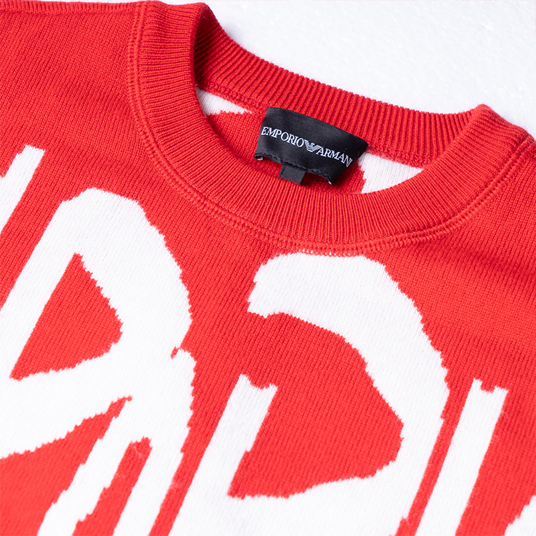 Emporio Armani Abstract Pattern Wool Knit Sweater  Red 6K1MUA1MXZZ-F159 圖 5