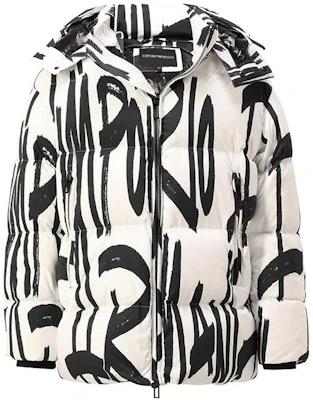 EMPORIO ARMANI Abstract Print Hooded Puffer Jacket White. 6K1BE4-1NQWZ-F160 Buy EMPORIO ARMANI Abstract Print Hooded Puffer Jacket White. 6K1BE4-1NQWZ-F160