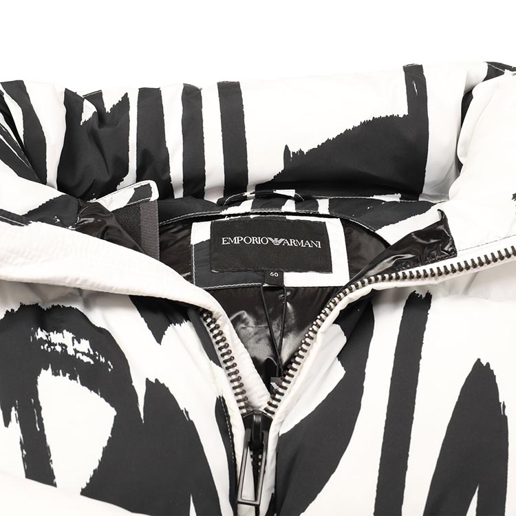 EMPORIO ARMANI Abstract Print Hooded Puffer Jacket  White. 6K1BE4-1NQWZ-F160 圖 5