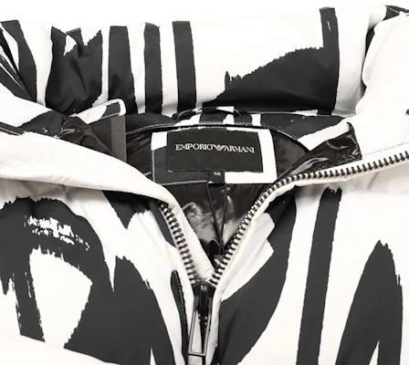 EMPORIO ARMANI Abstract Print Hooded Puffer Jacket White. 6K1BE4-1NQWZ-F160 Purchase EMPORIO ARMANI Abstract Print Hooded Puffer Jacket White. 6K1BE4-1NQWZ-F160