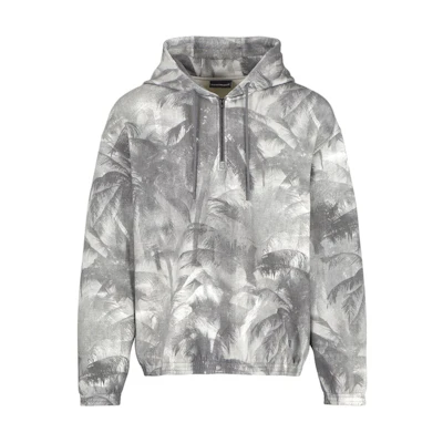 Emporio Armani All-Over Print Knit Hoodie Silver 3D1M73-1JHSZ-1F617