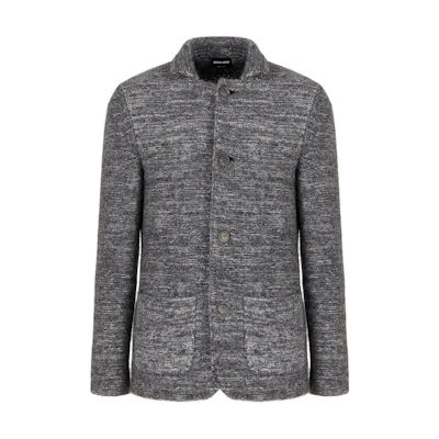 Emporio Armani Alpaca Blend Single-Breasted Gray Jacket 6RSG06S-M18Z1-F8L0