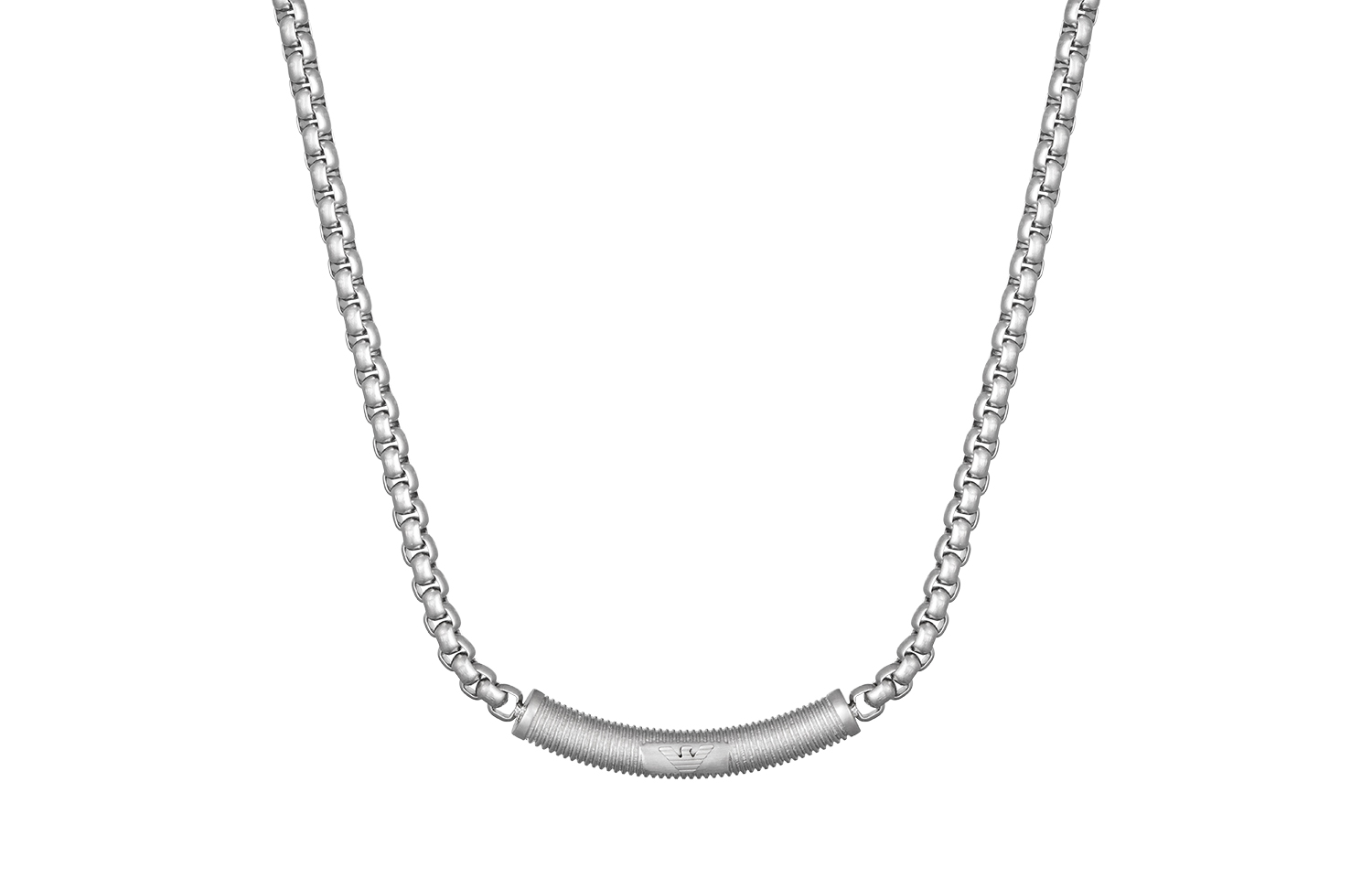 Order Emporio Armani ARMANI  Silver Cuban Chain Necklace with Eagle Pendant. EGS2939040