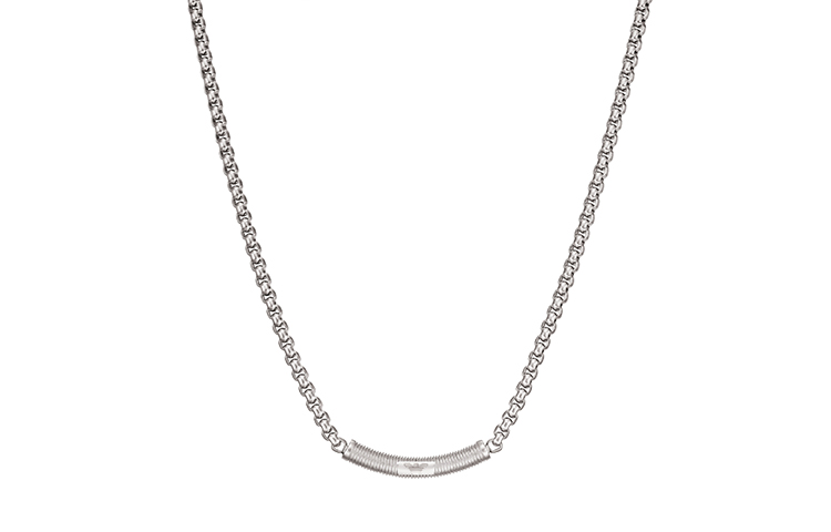 Lookbook Emporio Armani ARMANI  Silver Cuban Chain Necklace with Eagle Pendant. EGS2939040
