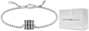 Order Emporio Armani ARMANI Black Beaded Bracelet with Cuban Link Pendant. EGS2978040