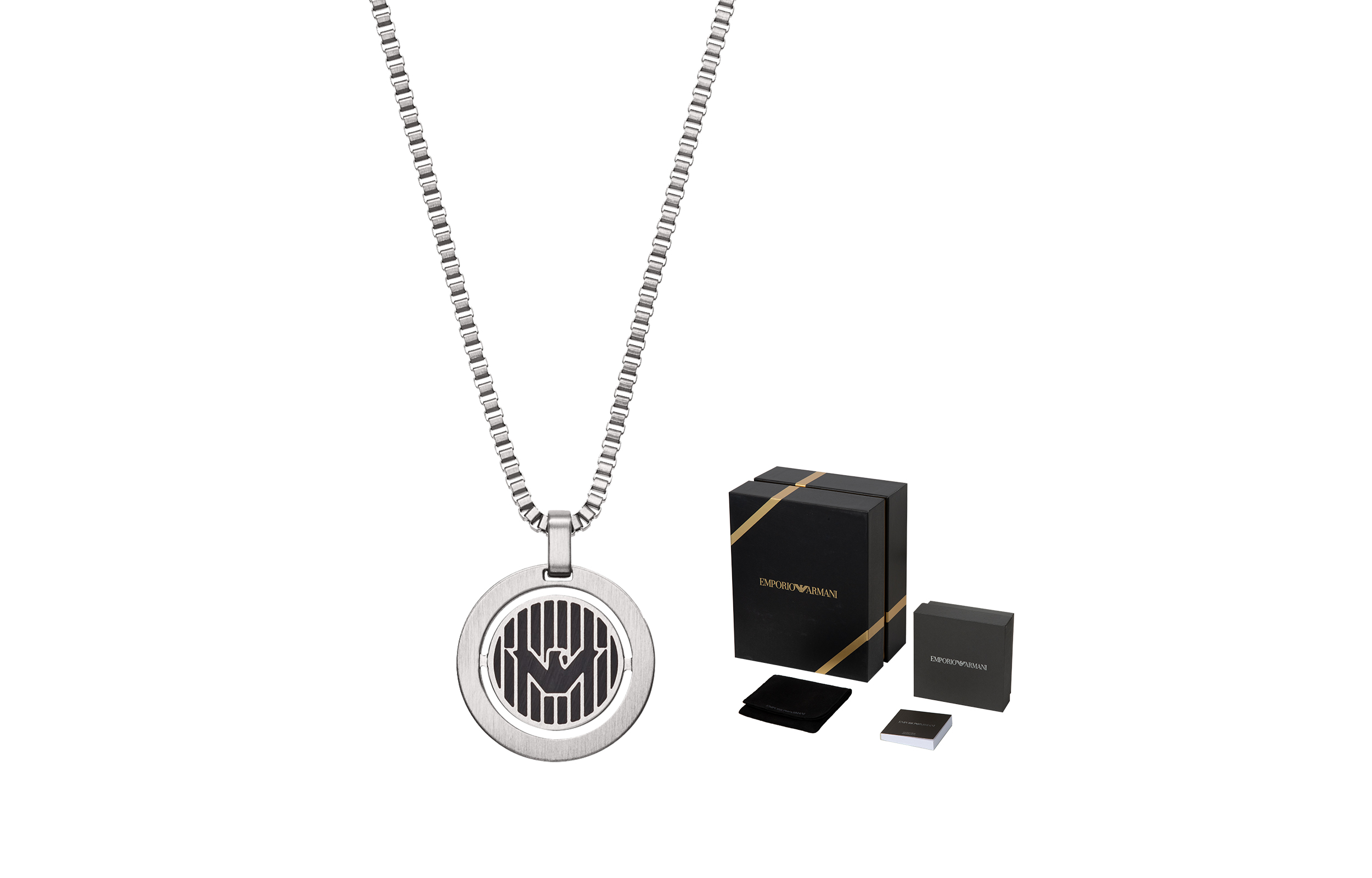 Shop Kalung Liontin Pria Emporio Armani ARMANI Dual-Sided Rotatable. EGS2725040