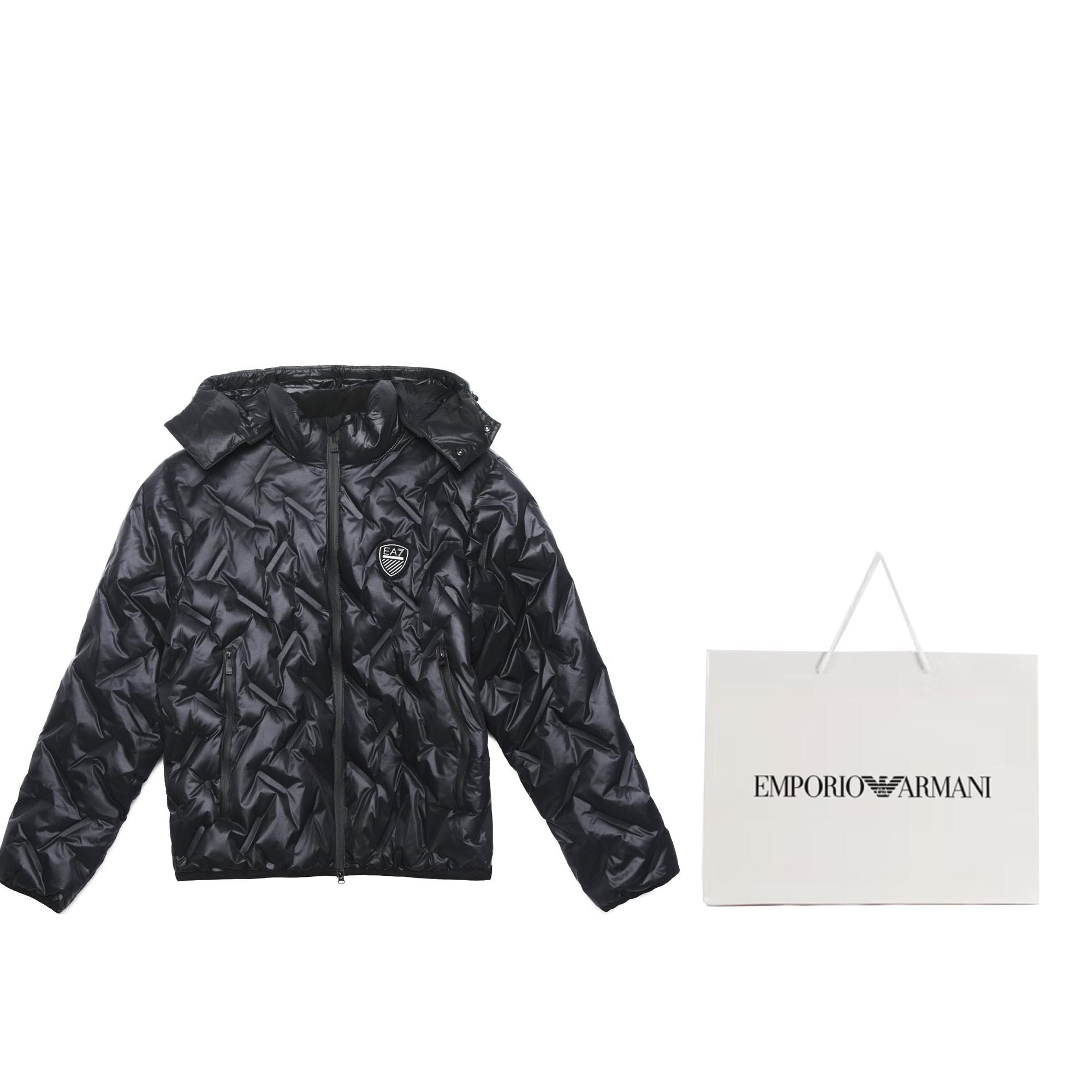 Emporio Armani Armani Emporio EA7 FW22 Black Hoodie Zip-Up Cotton Jacket  Collection 6LPB64-PN8MZ-1200 圖 8