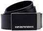 Buy 安普里奥·阿玛尼海军蓝纹理皮带,印花Logo,宽3.5厘米 Y4S427-YTU7J-84866
