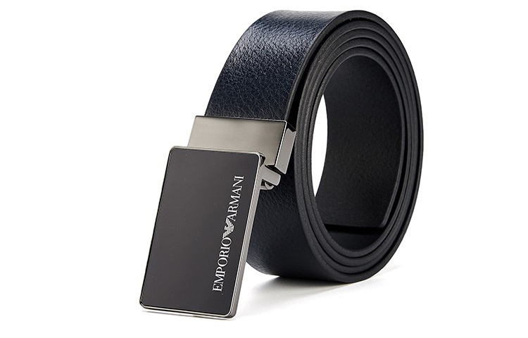 Lookbook 安普里奥·阿玛尼海军蓝纹理皮带，印花Logo，宽3.5厘米 Y4S427-YTU7J-84866