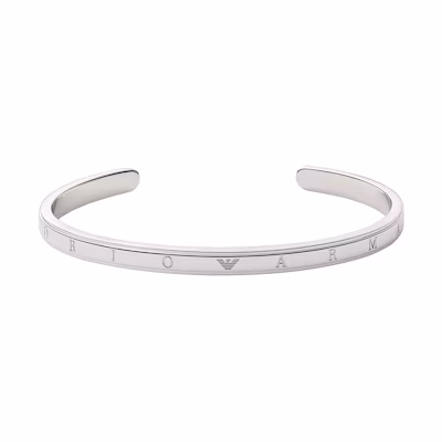 Emporio Armani ARMANI Silver Letter Open Cuff Bracelet for Men EG3512040