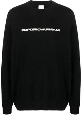 EMPORIO ARMANI 阿瑪尼 SS23 黑色標誌印花圓領毛衣 8N1M20-1M6QZ-F076 Buy EMPORIO ARMANI 阿瑪尼 SS23 黑色標誌印花圓領毛衣 8N1M20-1M6QZ-F076