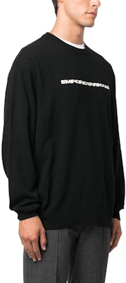EMPORIO ARMANI 阿瑪尼 SS23 黑色標誌印花圓領毛衣 8N1M20-1M6QZ-F076 Purchase EMPORIO ARMANI 阿瑪尼 SS23 黑色標誌印花圓領毛衣 8N1M20-1M6QZ-F076