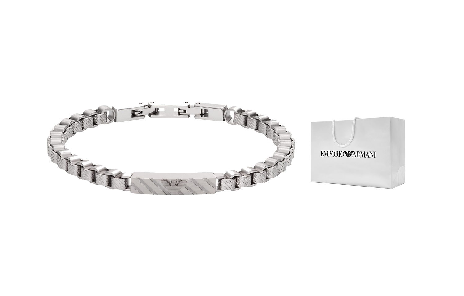 Order Emporio Armani Gelang Loket Perak Trendy Eagle untuk Lelaki EGS2923040