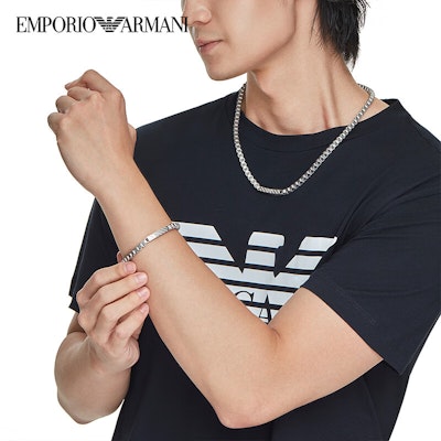 Emporio Armani Gelang Loket Perak Trendy Eagle untuk Lelaki EGS2923040 Shop Emporio Armani Gelang Loket Perak Trendy Eagle untuk Lelaki EGS2923040