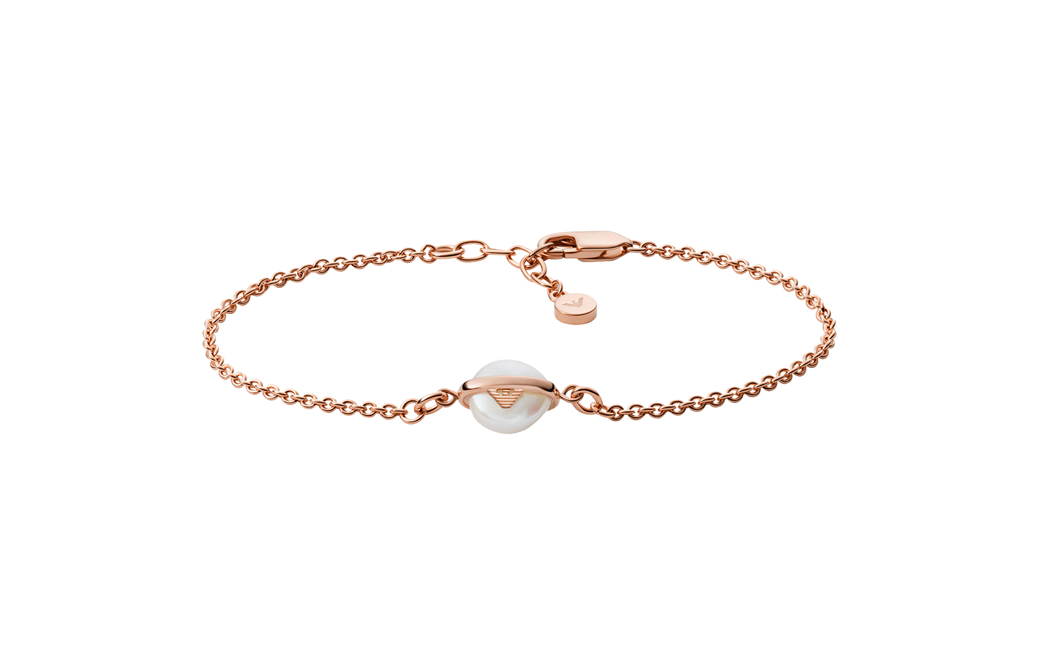 Order Pulsera de moda para mujer Emporio Armani oro rosa plata 925 diseño perla planeta. EG3533221