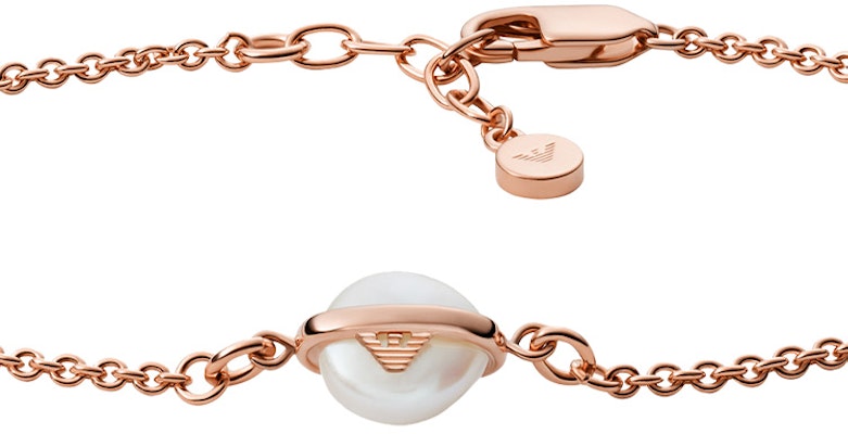 Pulsera de moda para mujer Emporio Armani oro rosa plata 925 diseño perla planeta. EG3533221 Shop Pulsera de moda para mujer Emporio Armani oro rosa plata 925 diseño perla planeta. EG3533221