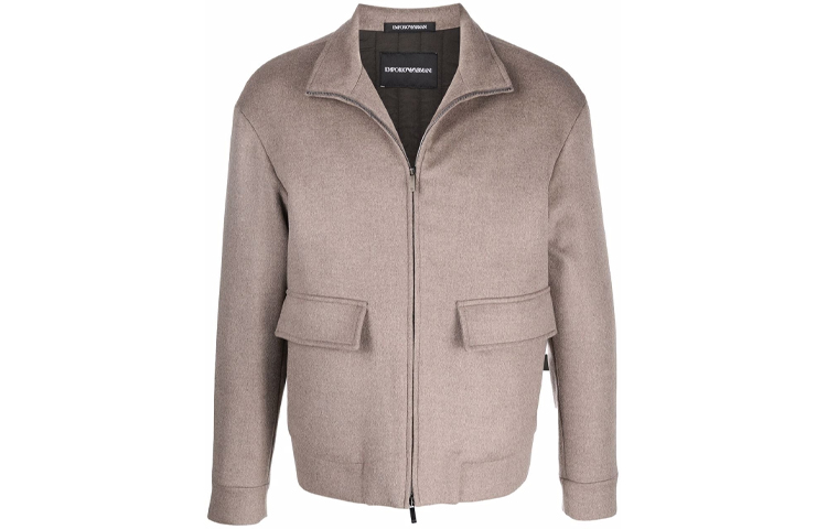 Emporio Armani Beige High Collar Zip Jacket B1R42-0B145-2118