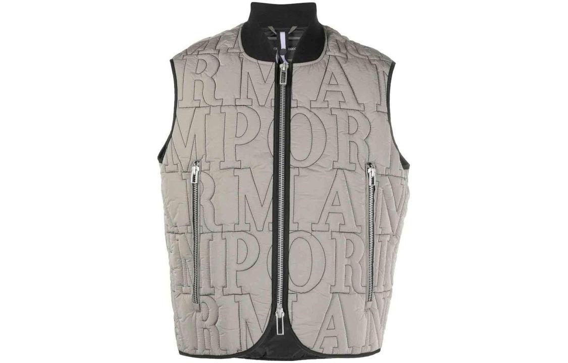 Emporio Armani Beige Lettering Loose Fit Zip-Up Jacket 6R1BN81NZKZ0643