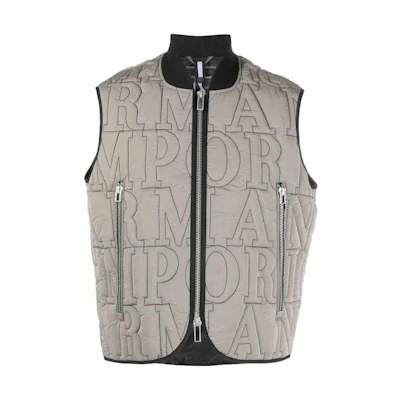 Emporio Armani Beige Lettering Loose Fit Zip-Up Jacket 6R1BN81NZKZ0643
