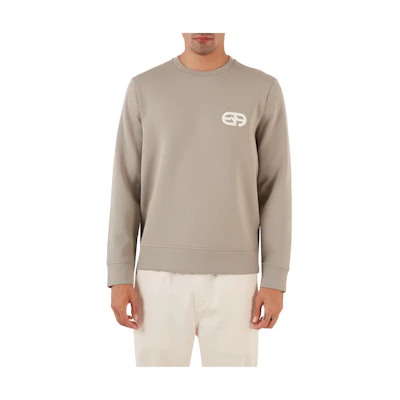 Emporio Armani Beige Loose Fit Logo Print Crewneck Sweatshirt 8N1ML7-1JHSZ-0643