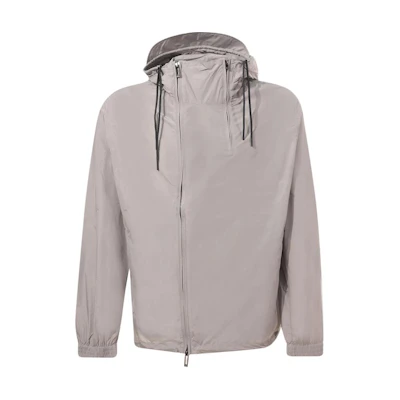 Emporio Armani Beige Solid Zip-Up Hoodie Jacket 3D1BH1-1NAVZ-0653
