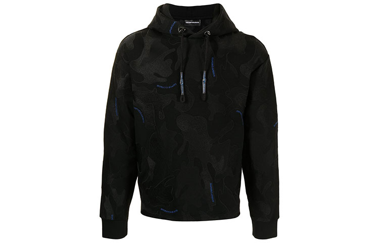 Emporio Armani Black Camouflage Hoodie 3K1MD7-1-JDSZ
