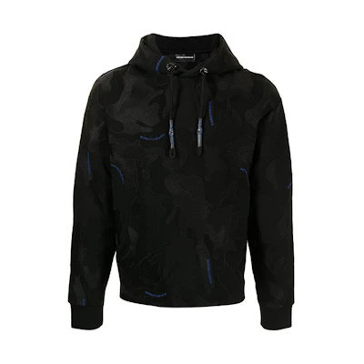 Emporio Armani Black Camouflage Hoodie 3K1MD7-1-JDSZ