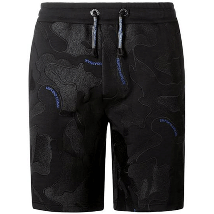 EMPORIO ARMANI Black Camouflage Print Shorts. 3K1P92-1JDSZ-F036