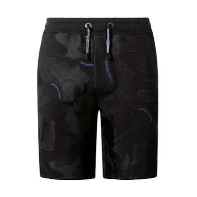 EMPORIO ARMANI Black Camouflage Print Shorts. 3K1P92-1JDSZ-F036