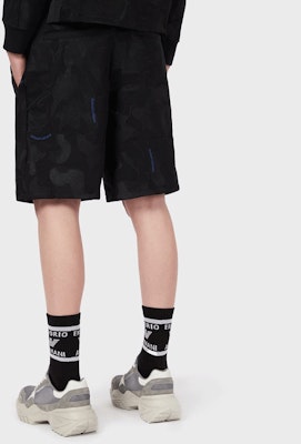 EMPORIO ARMANI Black Camouflage Print Shorts. 3K1P92-1JDSZ-F036 Cheap EMPORIO ARMANI Black Camouflage Print Shorts. 3K1P92-1JDSZ-F036