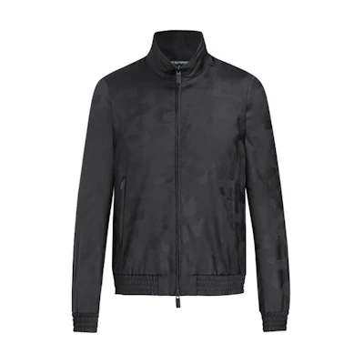 Emporio Armani Black Camouflage Zip-Up Casual Jacket 51R290-51113-999