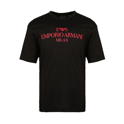 EMPORIO ARMANI Black Casual Simple Short Sleeve T-Shirt 3H1TN1-1JCQZ-F096
