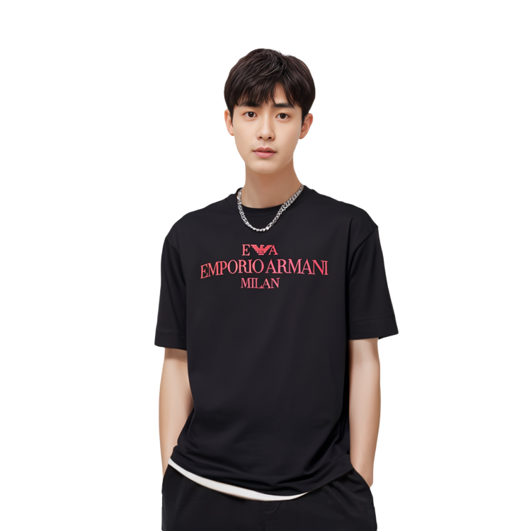 EMPORIO ARMANI Black Casual Simple Short Sleeve T-Shirt 3H1TN1-1JCQZ-F096 圖 6