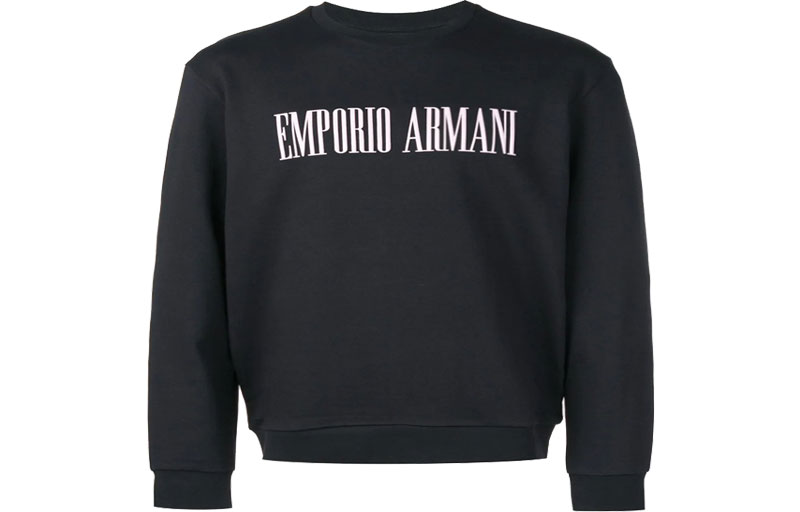 Emporio Armani Black Cotton Crewneck Long Sleeve Sweatshirt 3G1M63-J07Z-0922