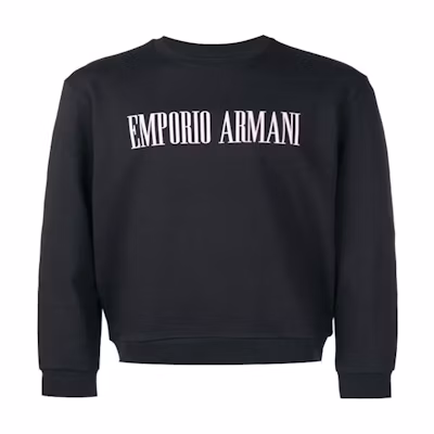 Emporio Armani Black Cotton Crewneck Long Sleeve Sweatshirt 3G1M63-J07Z-0922