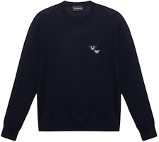 Emporio Armani Black Crew Neck Sweater with Small Pattern 3H1MXB-1MVQZ-999 Emporio Armani Black Crew Neck Sweater with Small Pattern 3H1MXB-1MVQZ-999