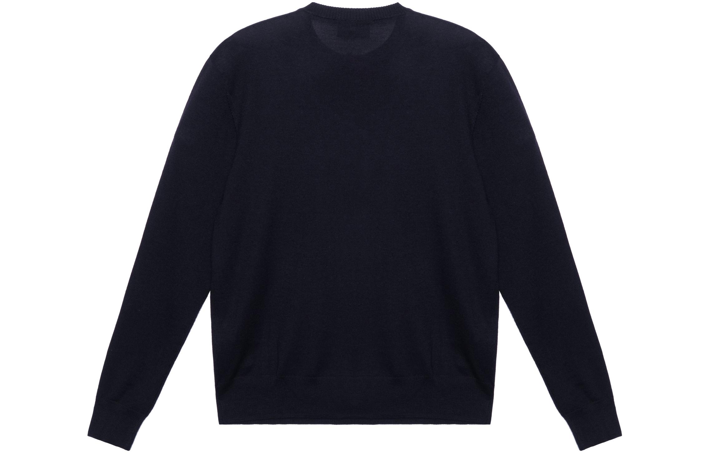 Lookbook Suéter Negro Emporio Armani Cuello Redondo con Pequeño Patrón. 3H1MXB-1MVQZ-999